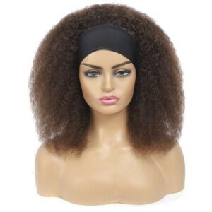 Afro Kinky Curly Headband Wigs Short Curly Glueless Wigss For Women Full Machine Made Wigs Brazilian NonRemy