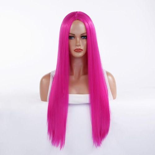 Wig Halloween wig COS color festival female long bangs long straight hair headgear.