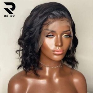 Body Wave Bob Wig Side Part Hair 13x4 Frontal Wig Color closure Wigs For black Women