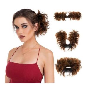 As Messy Bun Hair Piece Side Comb Clip Type Bun Hair Piece Ladies Short Arc Multifunctional Adjustable Style Easy Hair Piece