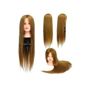 26'' Brown Cosmetology Hair Hairdressing Practice Training Human Head Mannequin