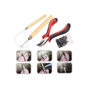 391604770275 500PCS Feather Hair Extension Ring Bead Tool Kit Hair Plier Hook Loop Nano Kit
