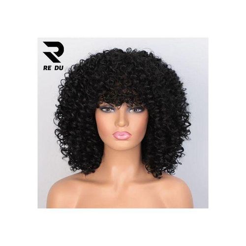Aisi Loose Curly Wave Black Short Bob Wig Cheap Vendor Afro Kinky with Bangs for Black Women Synthetic Hair Wigs