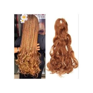 French Curls Synthetic 24in Loose Wave Braiding Crochet Hair Wig4 Bundles