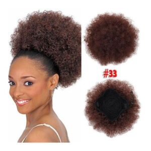 Drawstring Bun African American Huge Chignon Bun Hair Pieces Silky Afro Black Big Bigger Piano Color With Clip Short Kinky Curly