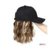 Tomo Baseball Cap Wig With Wave Curly Hair 8 Inch Synthetic Wavy Hairstyle Adjustable Wig Hat Attached Short Extensions For Girl