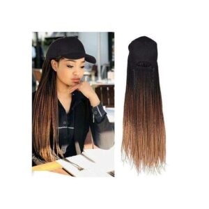 Baseball Cap Wig Long Ombre Braids Hat With Synthetic Small