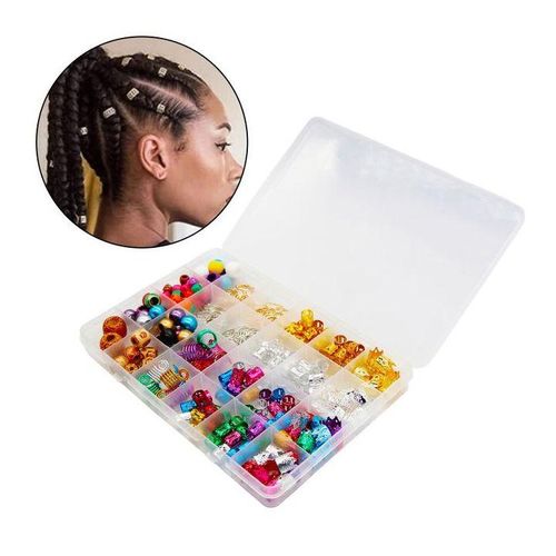 238pcs/Set Vintage Women Dreadlocks Beads Hair Braid Rings Box Package