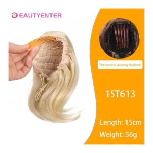Beauty Synthetic Short Straight Hair Comb Clip In Ponytail Cute Girls Hair Heat Resistant Black Gray Extensions Wig Hairpiece