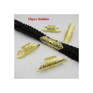 5pcs10pcs Goldensilver Big Adjustable Hair Braid Dread Dreadlock Beads Cuffs Clips Approx 15mm Hole For Hair Accessories