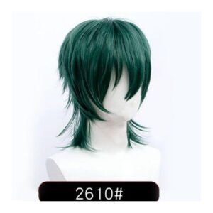 Aosiwig Cosplay Synthetic Short Fluffy Straight Men Anime Wig With Bangs Natural Pink Red Blue Halloween Harajuku Anime Hairsty