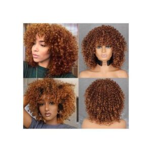 Curly Afro Blonde With Bangs Shoulder Length S Afro Kinkys