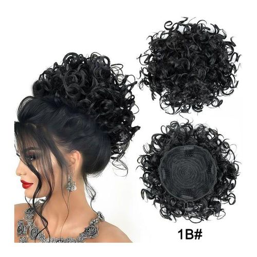 Large Messy Hair Bun Hair Scrunchies Curly Hair Bun Elastic Drawstring Loose Wave Curly Bun Short Synthetic Ponytail Extension