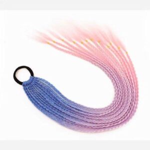 Color three-strand braid dirty ponytail wig gradient pigtail chemical fiber hair braids 24 inch spot