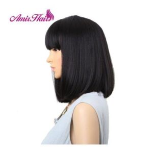 Amir Straight Hair Bob Wigs Short Synthetic Hair Wigs For African Women High Temperature Fiber Black Brown Burgundy Colors