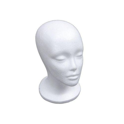 Female Foam Mannequin Head Model Hat Wig Display Stand Rack white