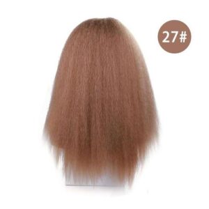 Blice 2x4 Hand Made Fringe Middle Part Wig Synthetic Hair Extensions Yaki Straight Heat Resistant Closure Wigs 20 Inch For Women