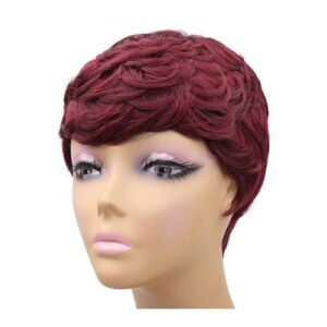 Amir Synthetic Short Wigs For Women Black Short Wig Pixie Cut Cosplay Short Curly Hair Drawstring With Combs Inside
