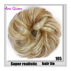 As Straight Donut Chignon Hairpieces Synthetic Ombre Elastic Chignon Fluffy Messy Scrunchies Hair Bun For Women