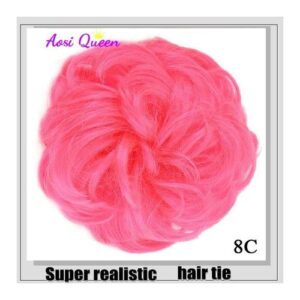 As Curly Chignon Messy Bun Updo Clip In Hair Piece Extensions Wiht Hairpins Elastic Band Synthetic Hair Bun Black Blonde
