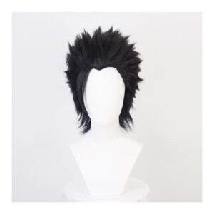 Final Fantasy Ff7 Zack Fair Cosplay Wigs Short Black Slicked-Back Heat Resistant Synthetic Hair Wig Wig Cap