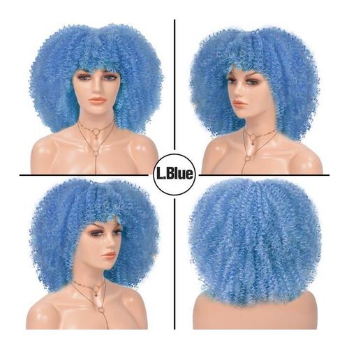 Half Black Half White Wig Cosplay Wigs Synthetic Short Afro Kinky Curly Wigs With Bangs For Women Heat Resistant Natural Hair