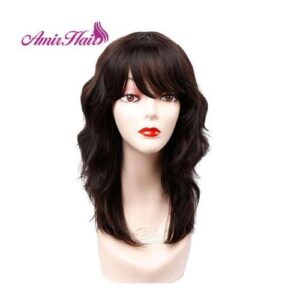 Amir Synthetic Hair Short Wig Bob Brown Mixed Blond Black Curly Bob Wave Wigs For Women Heat Resistant Fiber Hair Cosplay Party