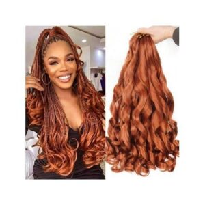 24 Inch 1 Pack French Loose Wave Bouncy Crochet Pre Stretched 100gPack Yaki Curly Braiding For