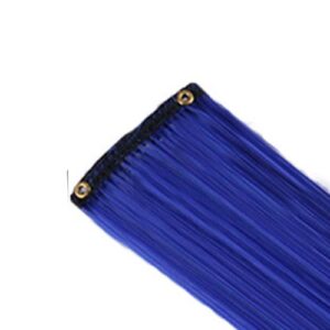 5pcs Women's Curly Highlight Wigs Invisible Seamless One-piece Bright Color Wig for All Skin Tones and Ages,Blue NO5113