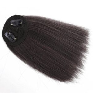 Women's Natural Fluffy Wig Piece Seamless Invisible Fake Hair Piece for Party Dates,Brownish Black,20cm NO5113