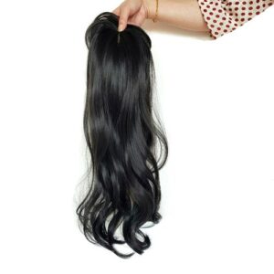 Long Soft Thick Hairpieces Brown/Black Breathable Lightweight Natural Look Wig for Women Fashion Hair Wig,Black,Curly Hair Piece NO5116