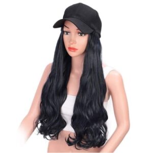 Hair Extension with Baseball Cap Curly Wavy Long Hair Wigs Synthetic Hair Caps Party Cosplay Wigs Accessories,D NO5112
