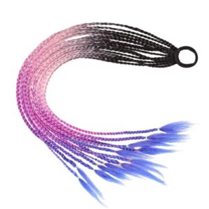 Colorful Ponytail Braided Wigs Colorful Braided Ponytail Extension for Hair Styling Accessories,Black Pink Purple Blue NO5113