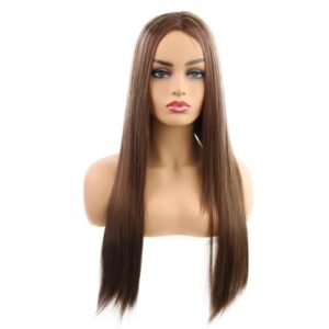 Women Long Straight Hair Wig Heat Resistant Breathable Wig Easy to Use for Women Girls Daily Hair,Brown,55cm NO5115