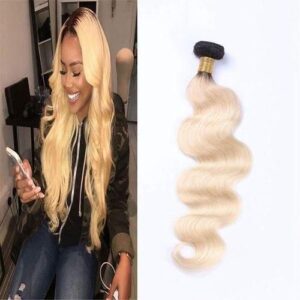 Ombre 613 Blonde 1 Bundle Pack 14''28'' Real Hair Unprocessed Bodywave Hair Bundle Weft Weave Extensions For Women