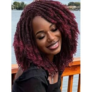 Dreadlock Short Crochet Twist Braids Wigs Afro Curly Synthetic Braiding Wig For Women