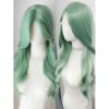 4*2 Lace Wigs 26inch Long Green Color Women Middle Part Curly Wavy Natural Looking Synthetic Heat
