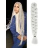 Pre Stretched Extension Jumb Braiding 40 Inch Pack Of 1 Low Temperature Grey Professional Synthetic
