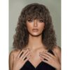 Short Kinky 12 Inch Bob Curly Wave Wig Glueless Full hine For Women Synthetic Hair Wigs With Bangs