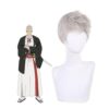 L-Email Wig Synthetic Hair Anime Hells Paradise Jigokuraku Gabimaru Cosplay Wig Silver White 30cm Short Men Heat Resistant Wigs