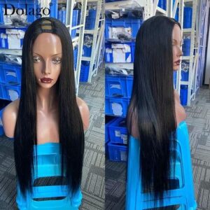 Straight U Part Wigss Natural Black Brazilian Virgin Hair Upart Clip In Wigss For Woman U-part Wigs