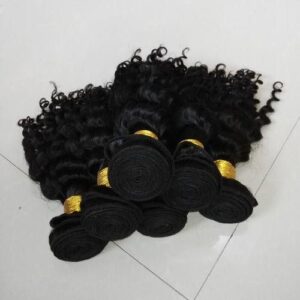 10inch 12A 3 Bundle Pack Deep Curly Remy Real Hair Weft Bundles 300g  Unprocessed Hair Extensions For Women