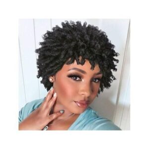 Dreadlock For Women And Men e Cut Synthetic Dreads Curly Faux Locs Black Braided Kinky Twist Wigs 1B
