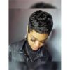 For Pixie Cut Synthetic Short Bob Hair Wigs Full hine Made Glueless Natural Wig