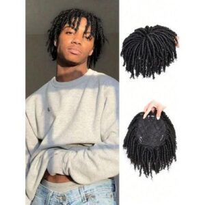 Dreadlock With Clip In Braided Half Wigs Short Dreadloc Pieces Toupee And Men Topper Wiglets