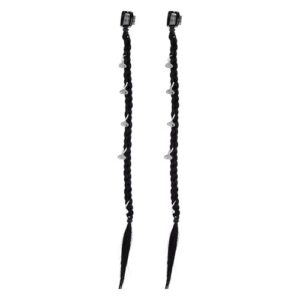 Clip in Braided Hair Extensions Baby Braids Front Side Bangs Curtain Bangs for Women Daily Wear,Skull NO5111