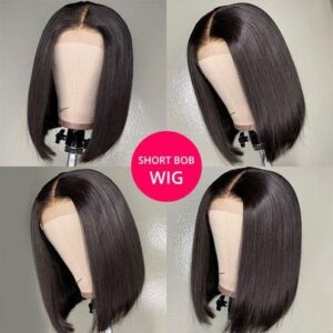 MELODIE Straight Short Bob Wigss Lace Frontal 4X4 Closure Wigs 5x1 T Part Brazilian Remy Hair For Women 150