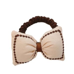 Butterfly Knot Girl Hair Rope Korean Style Hair Bands Ponytail Elastic Hair Headbands Headwear Accessories,Creamy-white,1 NO5111