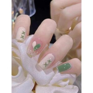 Creamy Green Press-on Nails Creamy Green Press-on Nails for Nail Art Professional Beginner NO5301