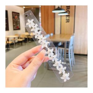 Korean Small Flower Hair Clip Exquisite Princess Head Side Small Clip for Girls and Women All Hair Types,Creamy White NO5124